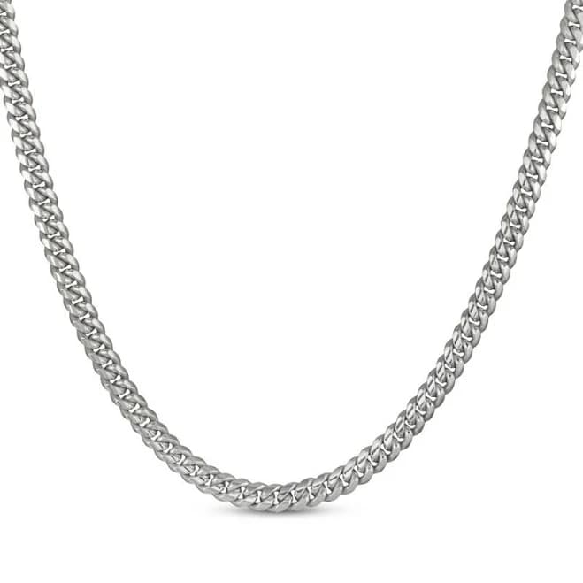 24" Sterling Silver Cuban Curb Chain Necklace