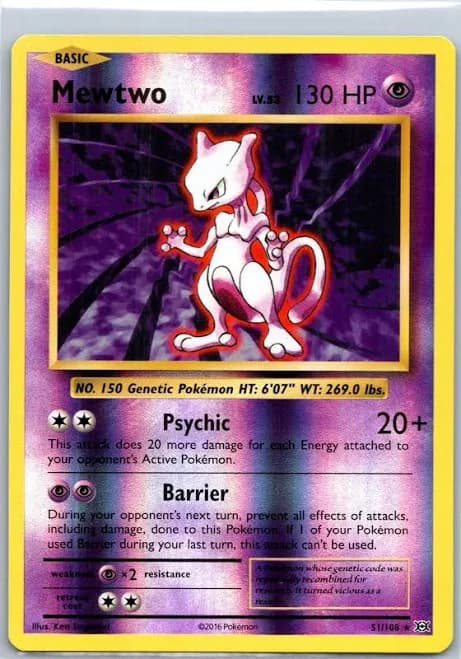 Mewtwo Rare Xy - Evolutions 51/108