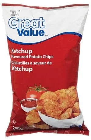 Great Value Ketchup Flavoured Potato Chips 1 Large Bag