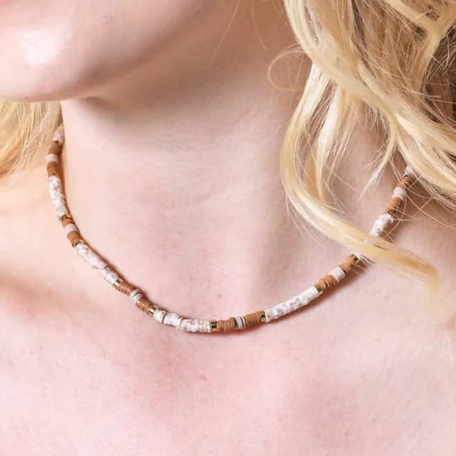 Lisa Angel Adjustable Heishi Beaded Necklace