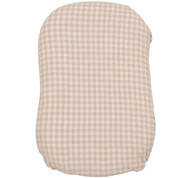 Beige Gingham Baby Lounger Cover | Little Mae & Co | HoneyBug