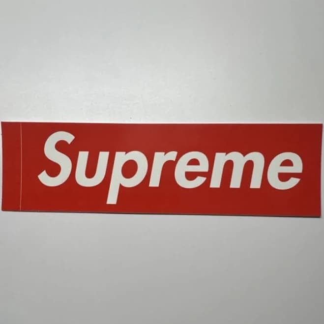 Supreme Box Logo Vinyl Sticker Red White Rectangle Logo For Door Car