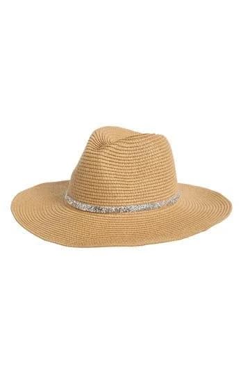 David & Young Women's Metallic Band Straw Cowboy Hat