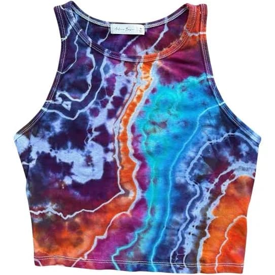 Tie-Dye Halter Neck Cotton Crop Top