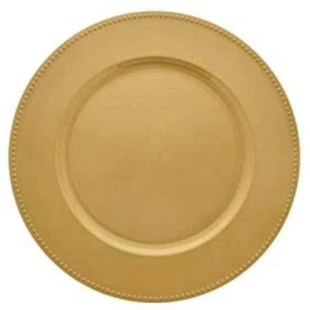 Greenbrier International Gold Beaded Rims Charger Plates