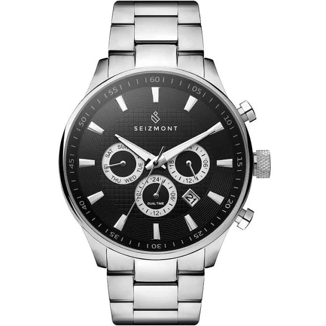 Troika II Men's Dual-Time Stainless Steel Watch