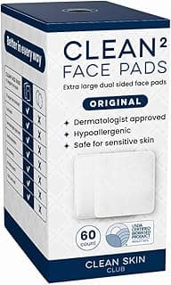 Clean Skin Club Clean² Pads 2.0 [NEW & Improved Edges] Guaranteed Not to Shed & Tear Face Pads, Unique Triple Layers, Textured & Ultra Soft Side, Organic Disposable Cotton, Pair with Makeup Remover