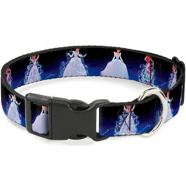 Disney Plastic Clip Collar Cinderella Transformation Blue Fade Wide