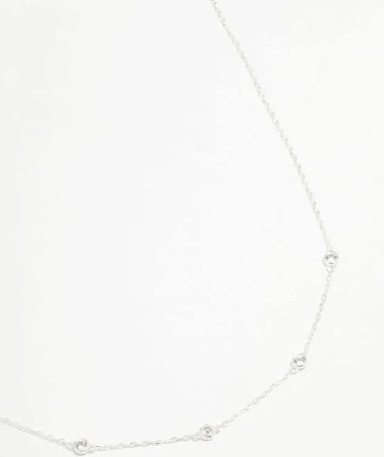 Lovisa Sterling Silver Cubic Zirconia Circle Chain Necklace