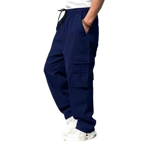 Men's Stretch Nylon Cargo Pants with Elastic Waistband