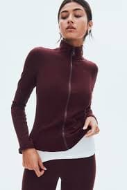 Zip-through jersey top - Burgundy - Ladies | H&M IE