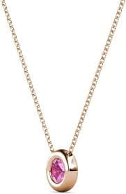 Amazon.com: TriJewels Round Pink Sapphire Donut Bezel Set 1/3 ctw Womens Solitaire Pendant Necklace 16 Inches Chain 14K Rose Gold : Clothing, Shoes & Jewelry