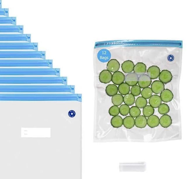 Basicwise 12" x 13" Reusable Airtight Food Storage Bags