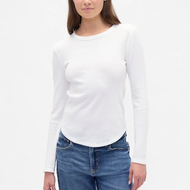 Gap Women's Waffle-Knit Crewneck T-Shirt