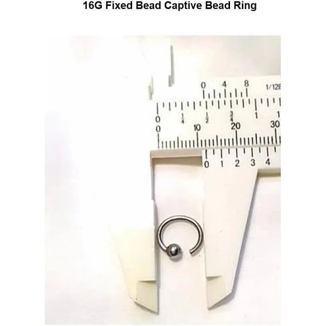 316L Steel Captive Fixed Bead Ring
