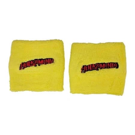 Adult Hulk Hogan Hulkamania Red or Yellow Wristbands Set Red