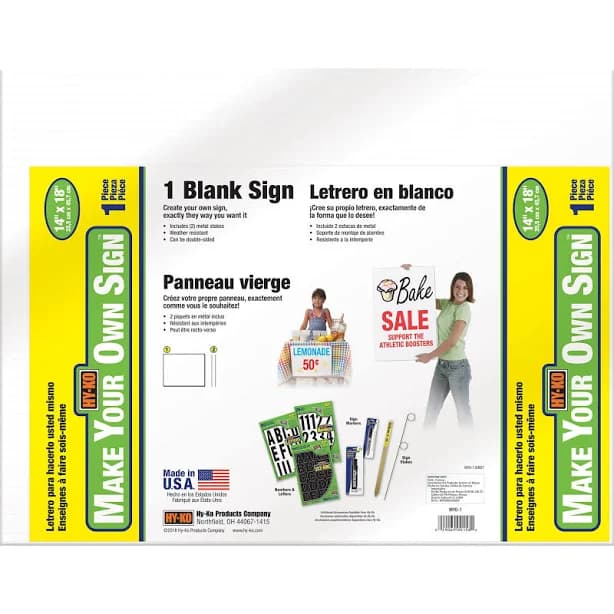 Hy-Ko MYO-1 Make Your Own Blank Sign