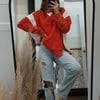 All About You Color Block Oversized Sweatshirt Red – Wink Boutique, inc