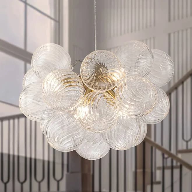 Ivy Bronx Brody 6-Light Swirled Glass Globe Sphere Chandelier