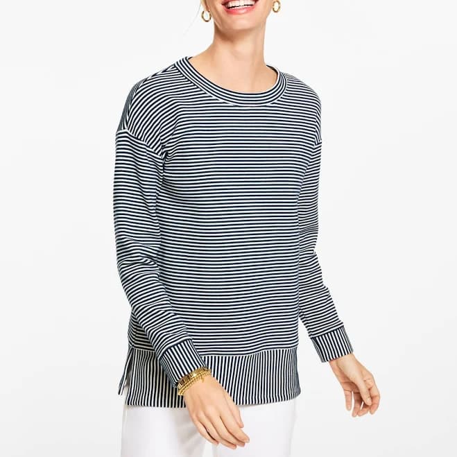 Women's talbots Ottoman Knit Crewneck Tunic Sweatshirt