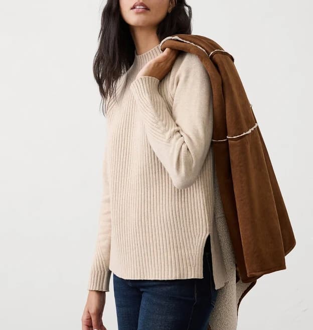 Women's Ribbed Mock-Neck Sweater