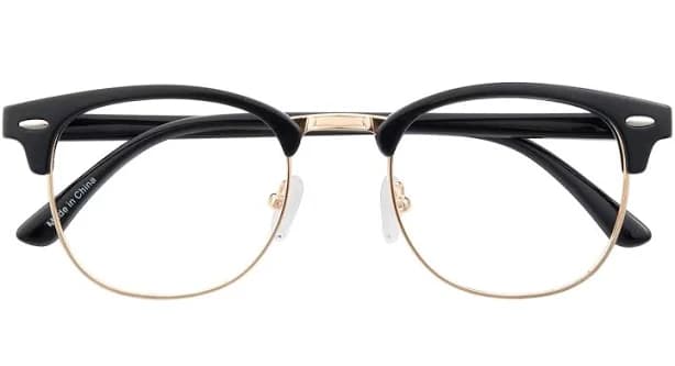 Browline Black/Golden Blue Light Glasses - FP2520 Pasadena