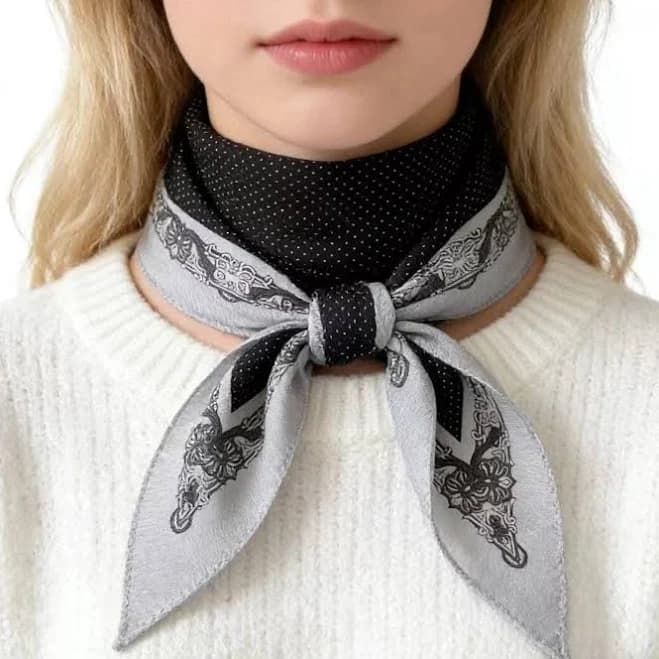 Silk Wool Shawl with Diamond Edge