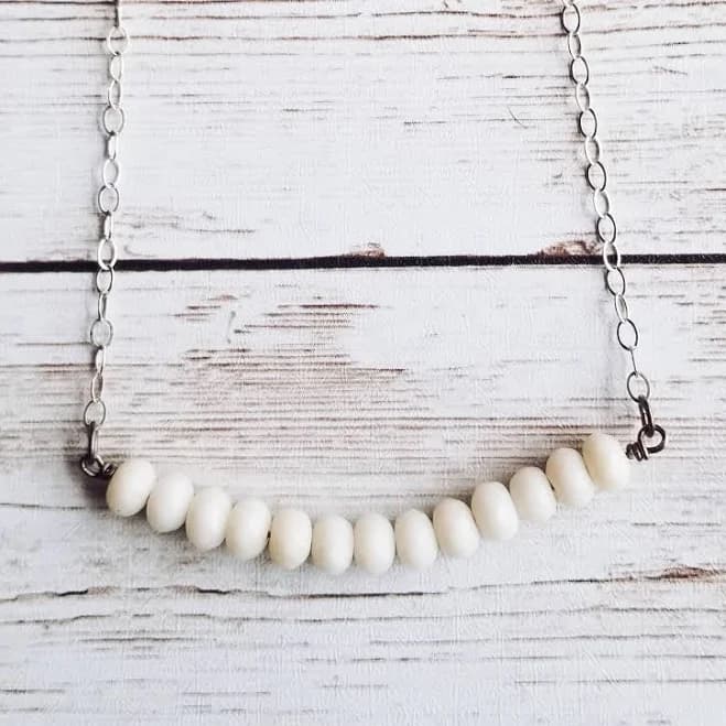 White Bar Necklace