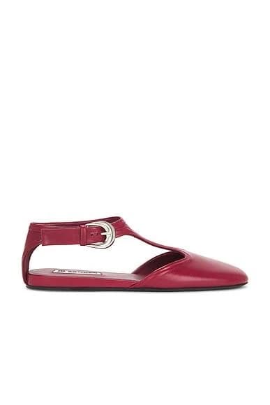 Jil Sander Mary Jane Flat in Red - size 38.5