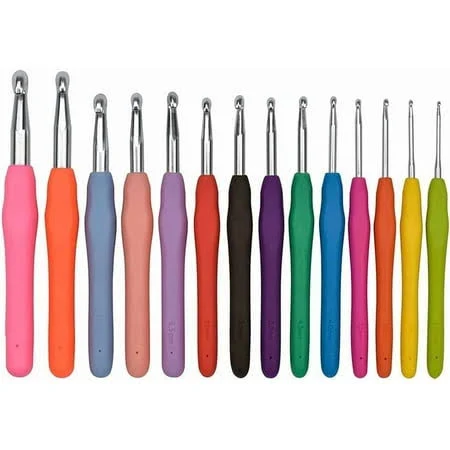 Ergonomic Crochet Hooks with Soft Comfort-Grip Handles - Arthritis-Friendly Extra-Long Knitting Needles for Beginners, Includes Yarn Kit (2-10mm Sizes