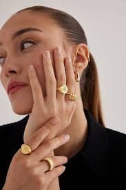 Gold-Plated Zodiac Signet Ring | Anthropologie UK