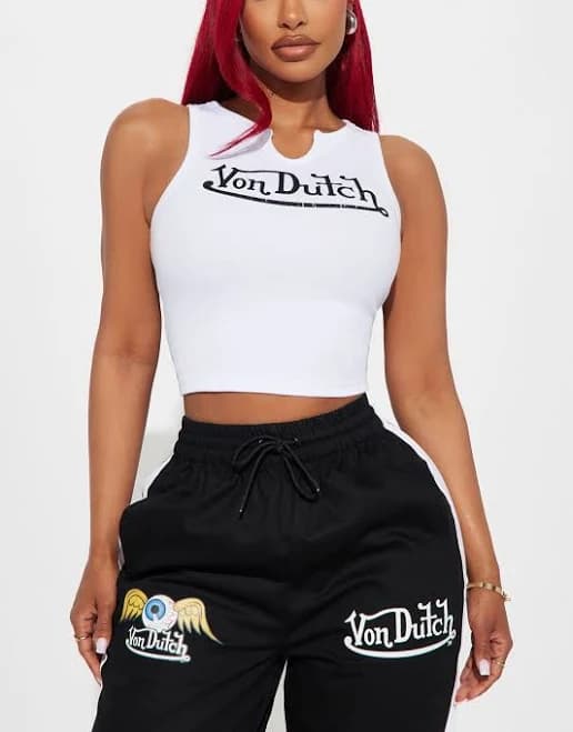 Fashion Nova Sleeveless Ribbed Notch Neck Cropped Tank Top