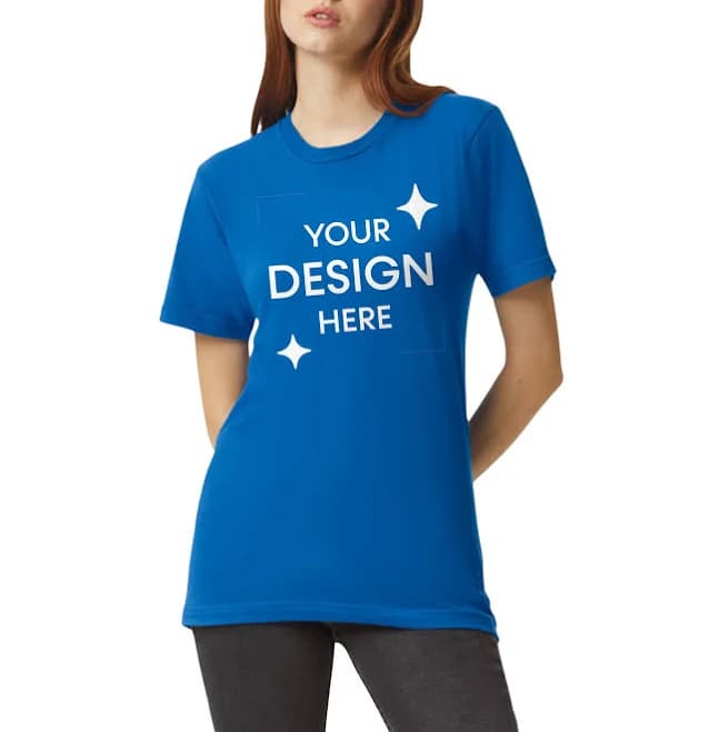 Custom Printed T-Shirt - American Apparel 2001 - Royal Blue - 100% Cotton - Add Your Design