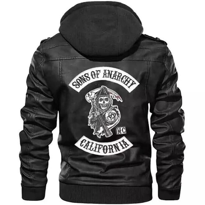 Sons Of Anarchy Motorcycle Hooded Leather Jacket - Movie Biker Jacket