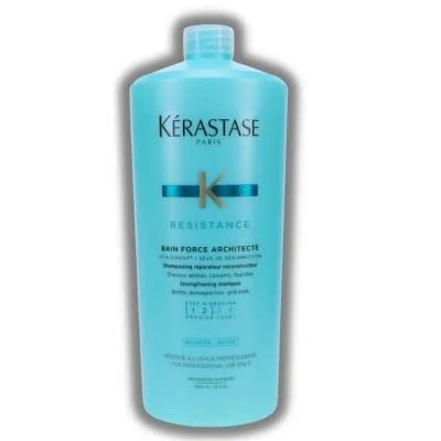 Kerastase Resistance Bain Force Architecte /Reconstructing & Repair Shampoo /Pro-Keratin Complex /For Weakened & Damaged Hair /34 oz