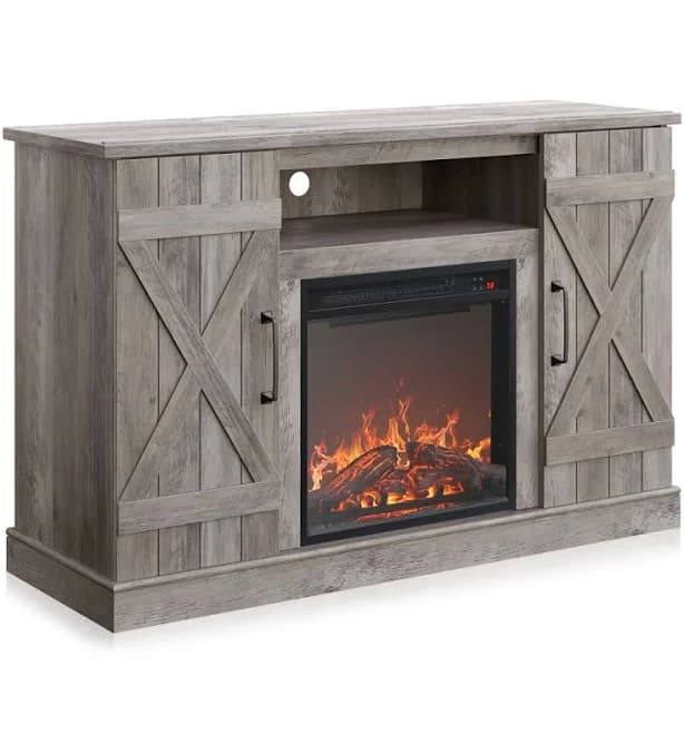 Gracie Oaks Burroway 47" Media Console TV Stands with Electric Fireplace