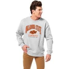 Oklahoma State Cowboys League Collegiate Wear Essentials 2.0 Pullover Sweatshirt - Heather Gray