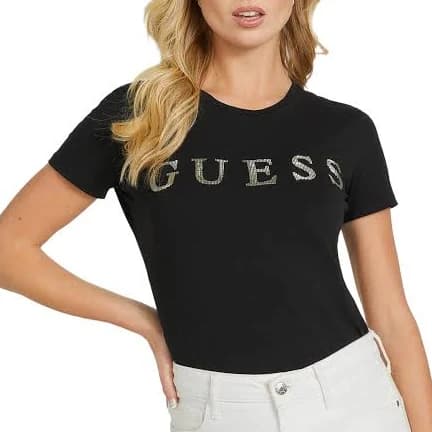 Women Guess Factory Pepper Rhinestone Logo Tee