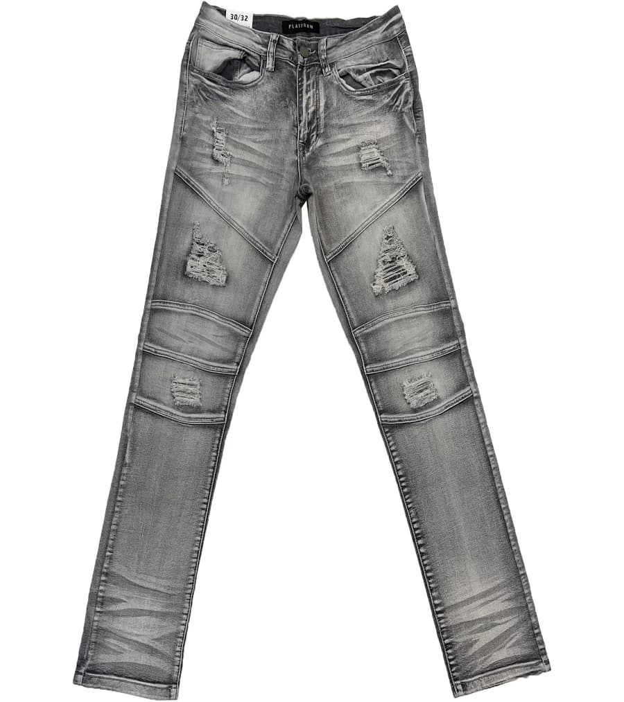 Platform Skinny Ripped Biker Jean