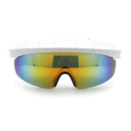 Retro Half Rim Visor Oversized Sunglasses