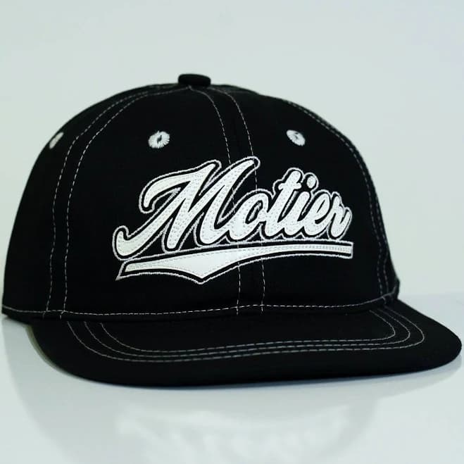 Two-Tone Leather Script Patch Hat
