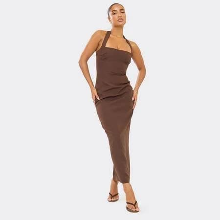 Women's Square Neck Bodycon Midaxi Dress