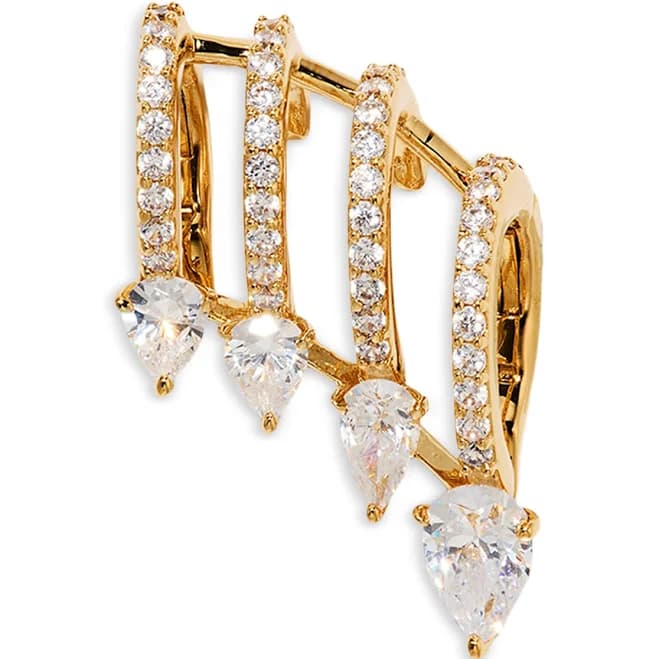 Cubic Zirconia Multi Row Ear Cuff