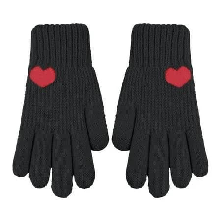 Mvrlsh Winter Warm Full Fingers Knit Upgraded Anti-Slip Fleece Lined Touchscreen Gloves 1 Pair Fall Fashion Must Haves Black One Size, Adult Unisex