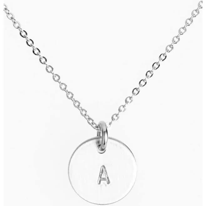 Nashelle Sterling Silver Initial Mini Disc Necklace