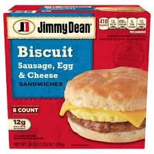 Jimmy Dean Frozen Sausage Egg & Cheese Biscuit Breakfast Sandwiches 4 ct