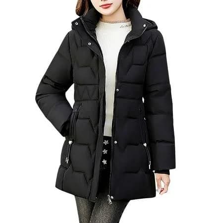 Women's Casual Warm Down Puffer Coat with Zip Pockets