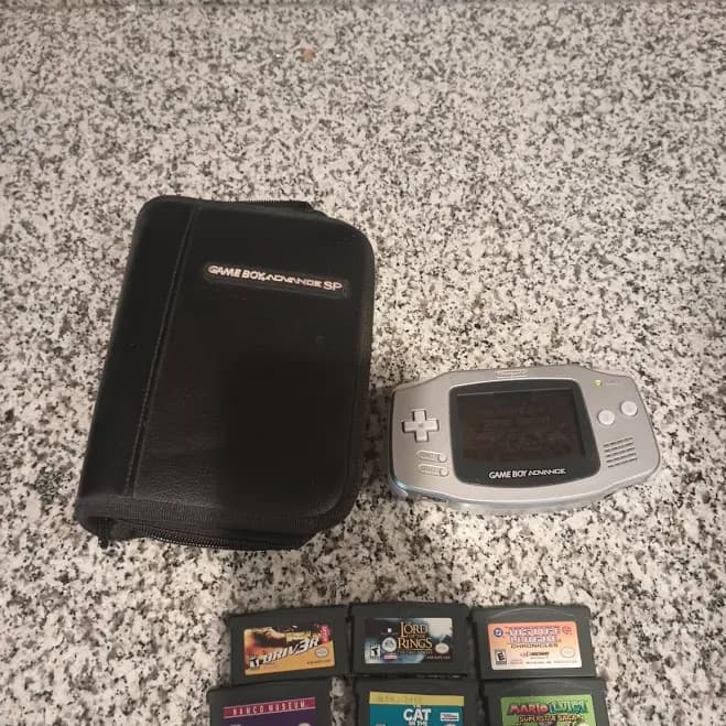 Grey Game Boy Advance Model Age-001 Tested And Working With 10 Gba