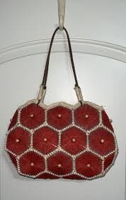 NWOT UNBRANDED Honeycomb Raffia Woven Handbag/Purse, Coral/Salmon Pink, 13”Wx9”H