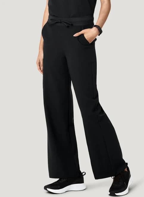 Mandala Women's High Waisted Wide Leg Scrub Pants